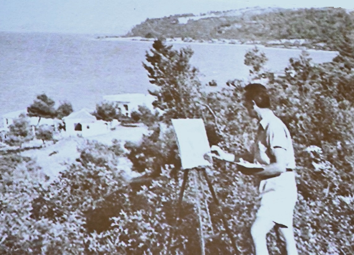 Ο Γιώργος Παραλής ζωγραφίζει