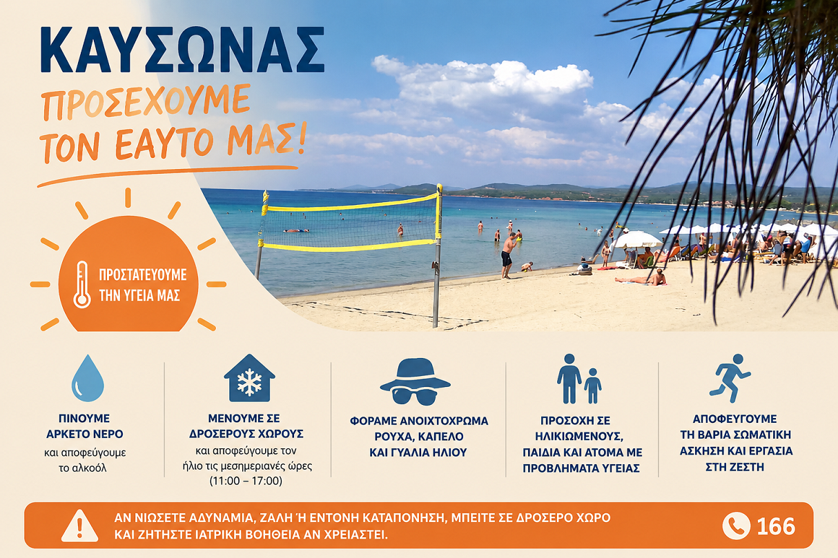 Γράφημα με οδηγίες για τον καύσωνα Γράφημα με οδηγίες για τον καύσωνα