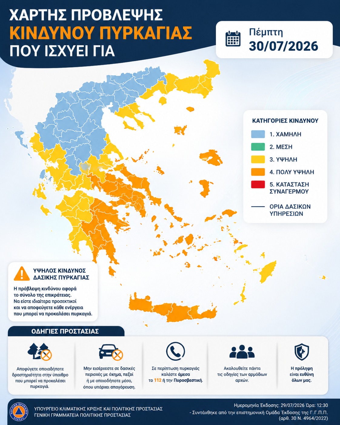 infographic για κίνδυνο πυρκαγιάς